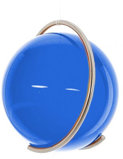 Gekleurde glazen bol AQUAMARIJN in metalen ring DE PURE | GlazenBollen.NL
