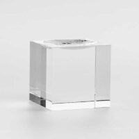 vierkante sokkel voor onder een glazen bol van de zelfde kwaliteit kristal glas | GlazenBollen.NL